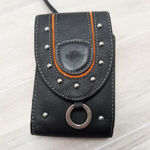 Harley Davidson Premium Leather 4.75" Accessory Case w/Belt Loop & Wrist Strap